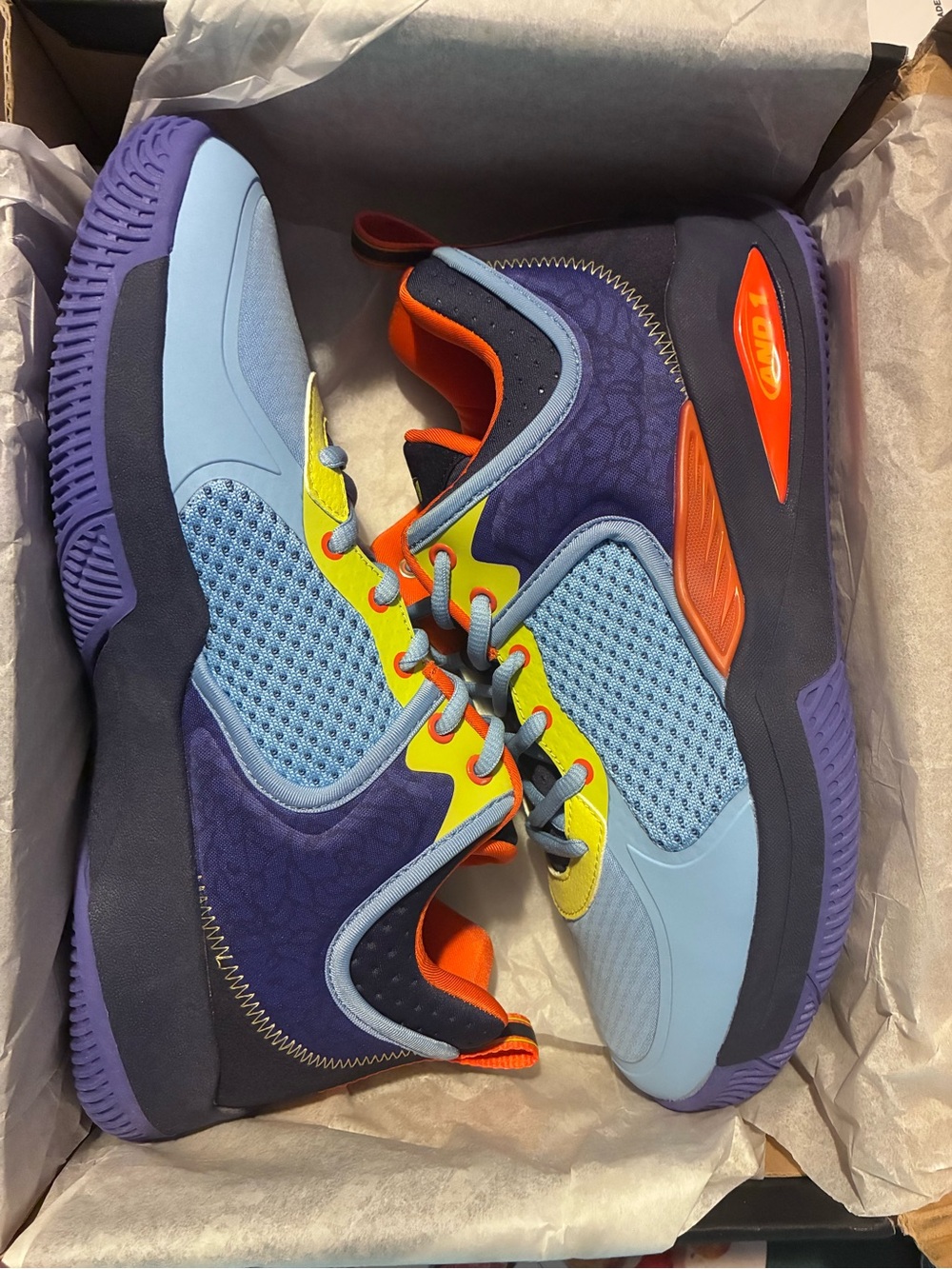 Mens Light Blue & Purple Athletic Sneakers